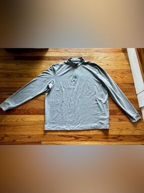 johnnie-O Men's Light Gray Quarter-Zip Sweater